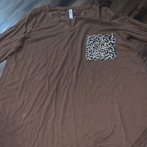 NWOT cheetah pocket long sleeve shirt